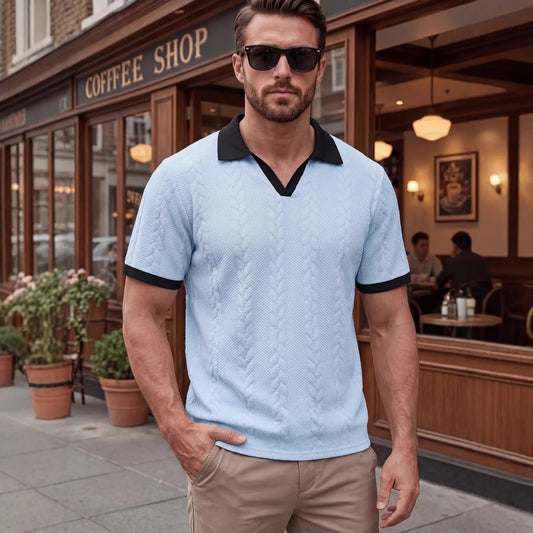 Polo Windsor™ De Punto Texturizado Con Cuello Contrastante