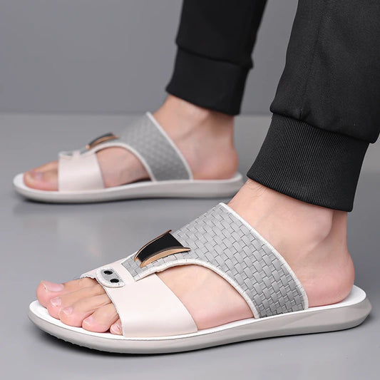 Sandalias Arkon™ De Cuero Trenzado Con Detalle Metálico Y Confort Anatómico Premium