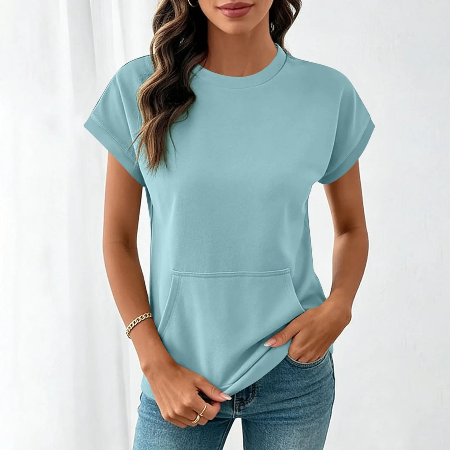 Camiseta Elara™ Con Caída Ligera y Estilo Minimalista