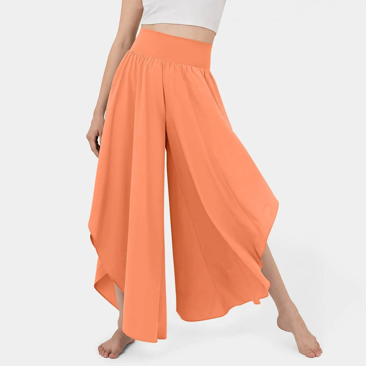 Pantalón Marvelle™ de Tiro Alto con Corte Amplio y Recortes Asimétricos