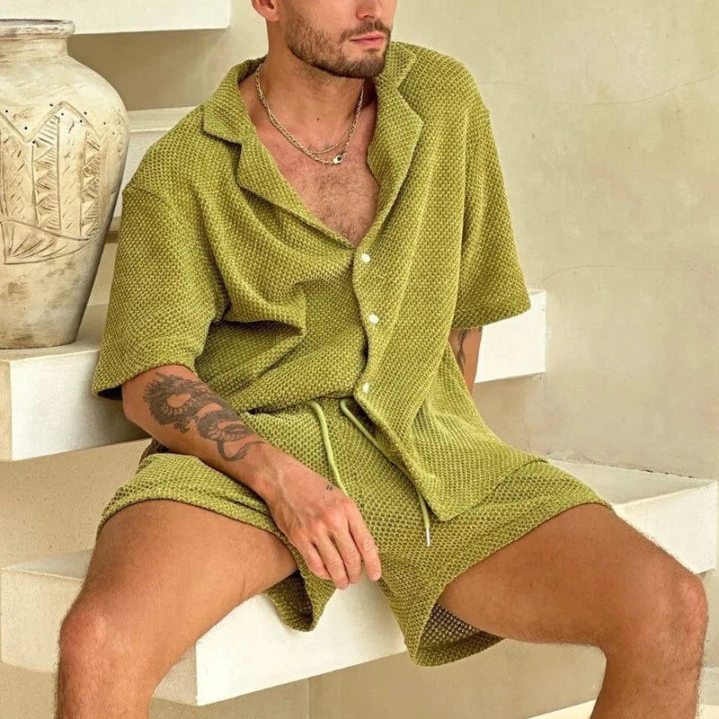 Conjunto Hampton™ de Punto Texturizado Premium con Cuello Resort