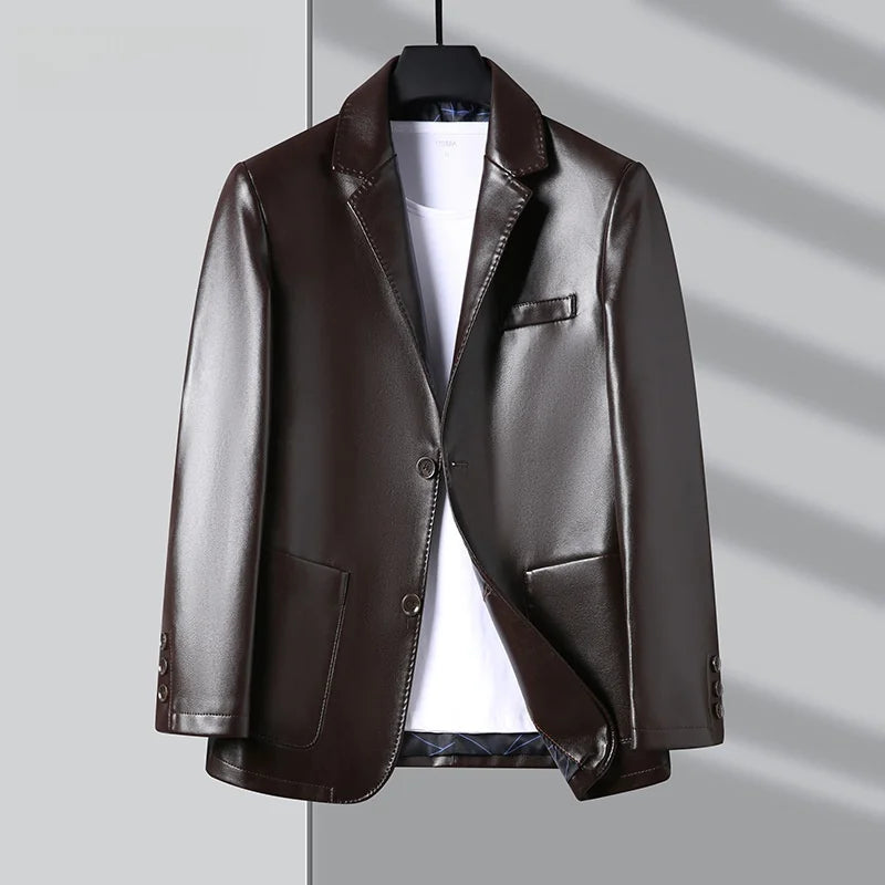 Chaqueta Mikkel™ Estilo Blazer en Cuero Premium con Diseño Minimalista