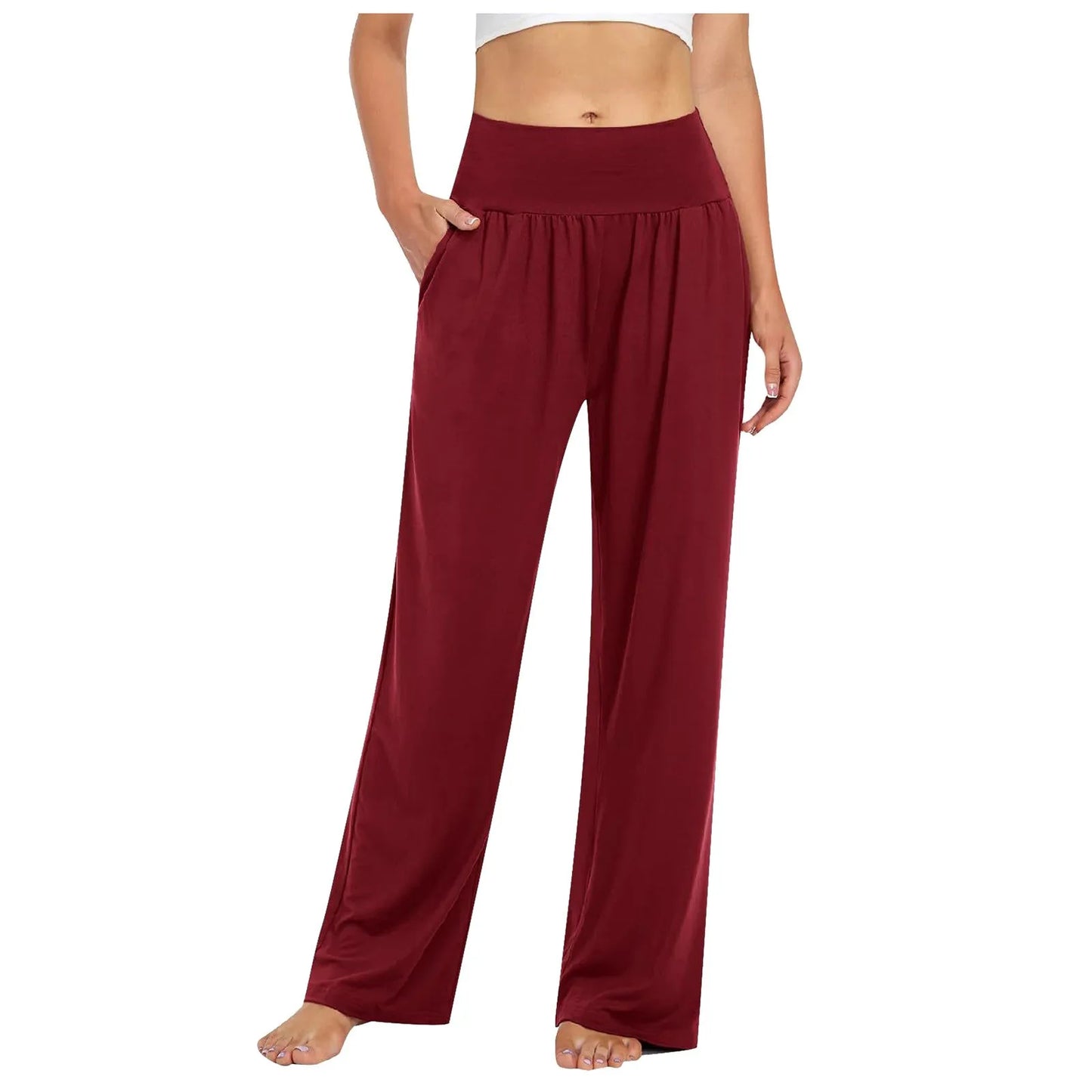 Pantalón Belle Comfort™ Con Cintura Elástica y Corte Palazzo