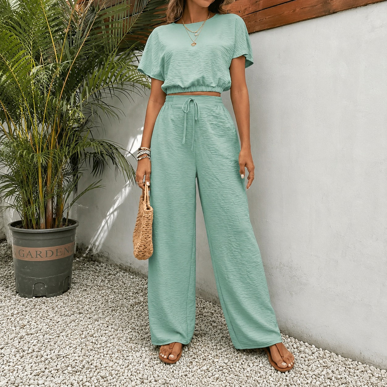 Conjunto Juliette™ de Viscosa Premium con Blusa Cropped