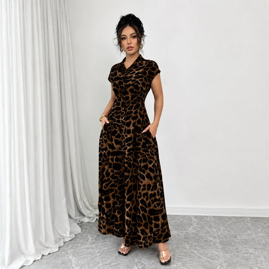 Vestido Celina™ con Estampado de Leopardo y Cintura Entallada
