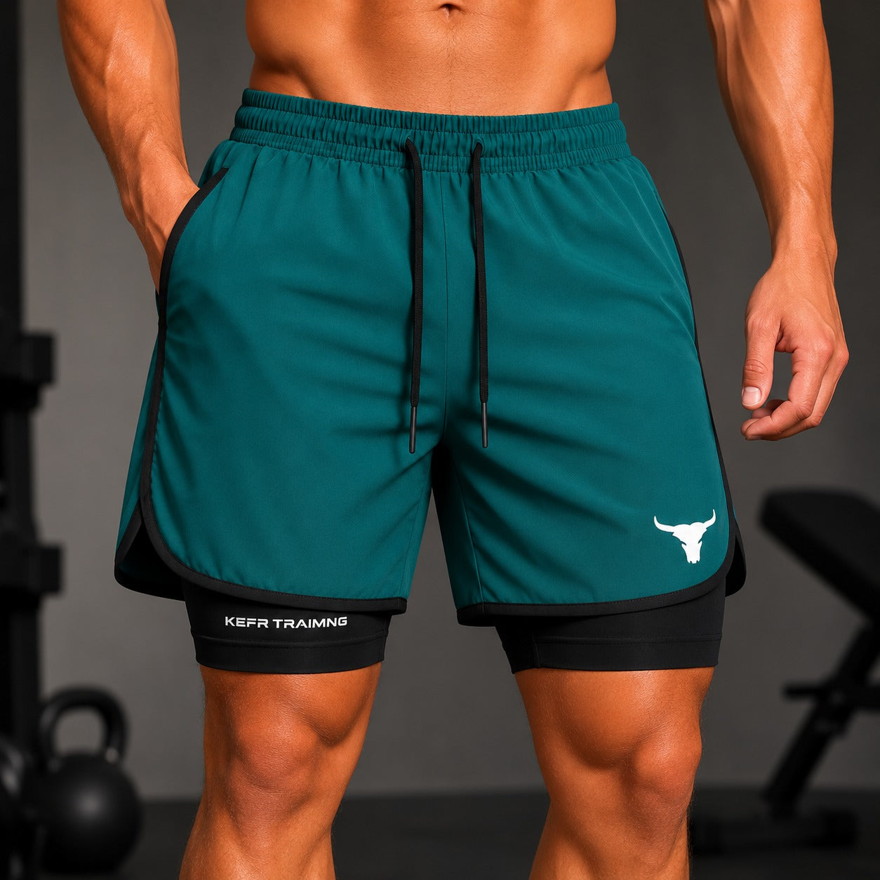Short Deportivo Kael™ con Compresión Integrada, Cintura Ajustable y Bolsillos Laterales