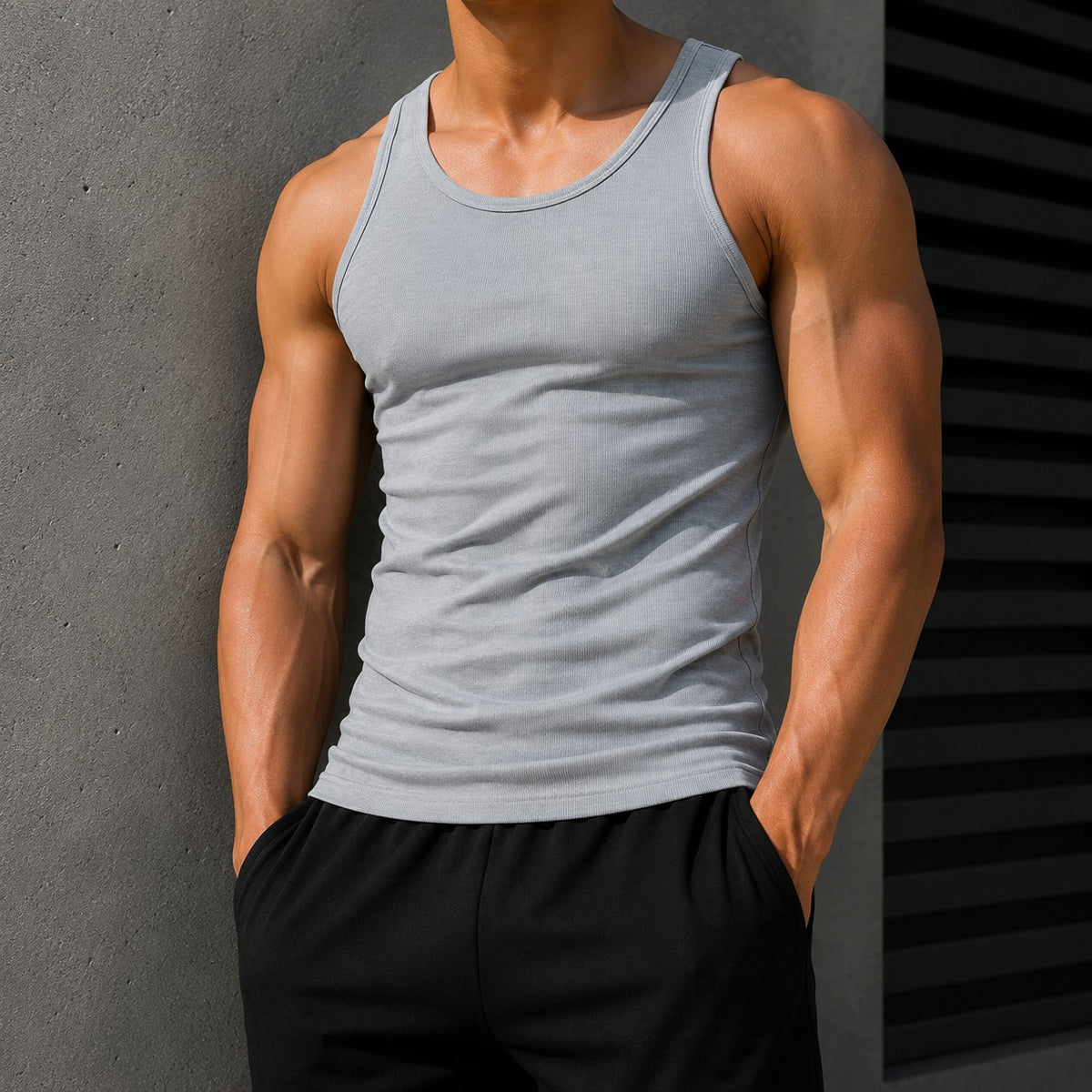 Camiseta de Tirantes Nilo™ en Algodón Canalé con Elastano