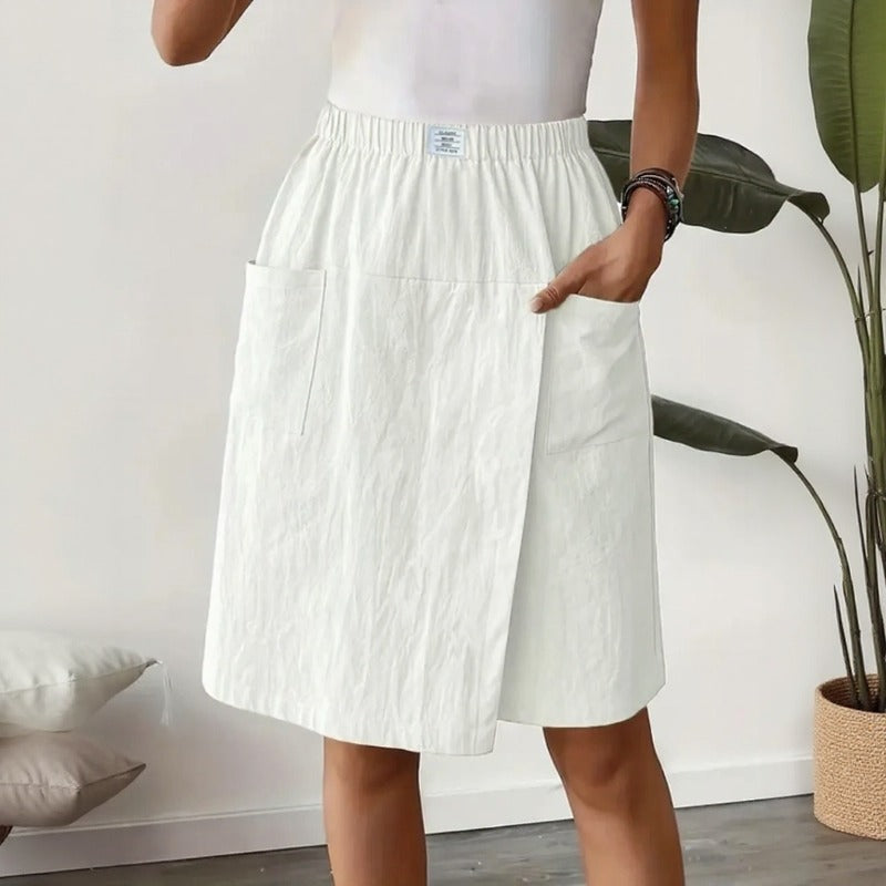 Short Falda Celenne™ en Lino de Algodón y Confort Premium