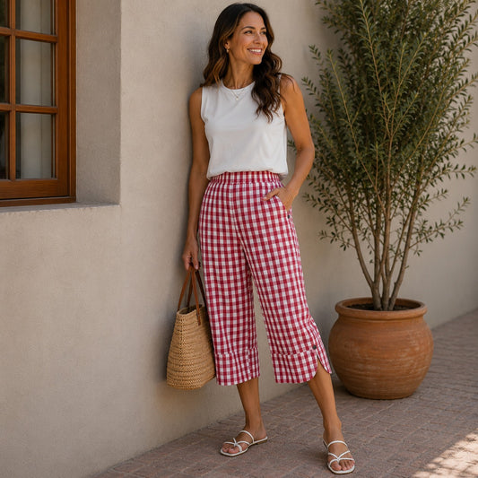 Pantalón Pantacourt Ravena™ de Lino y Algodón con Caída Suelta y Cómoda