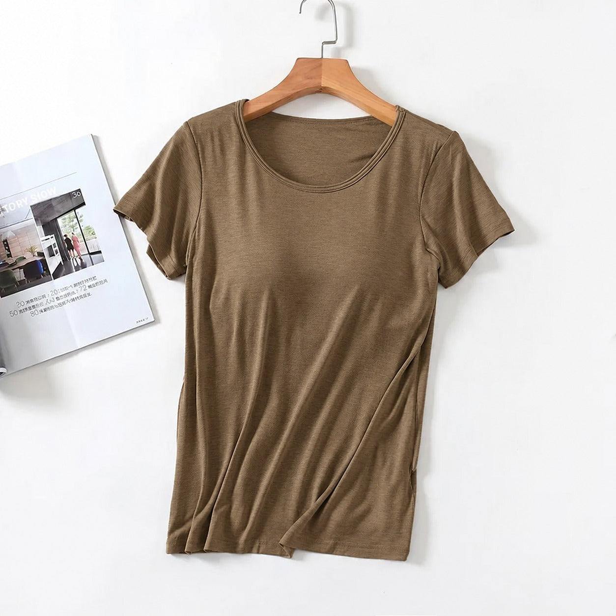 Velina™ Top with Built-In Cups, Short Sleeves and Fitted Silhouette