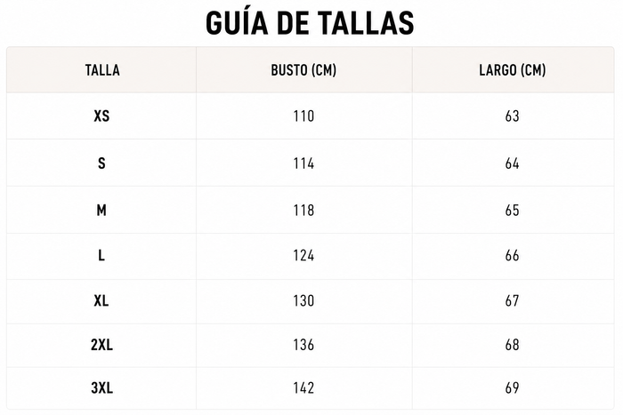 Guía de tallas