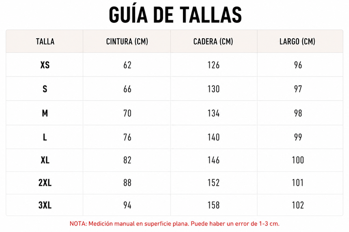 Guía de tallas