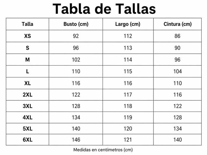 Guía de tallas