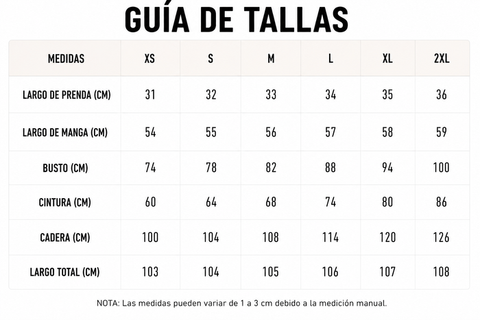 Guía de tallas