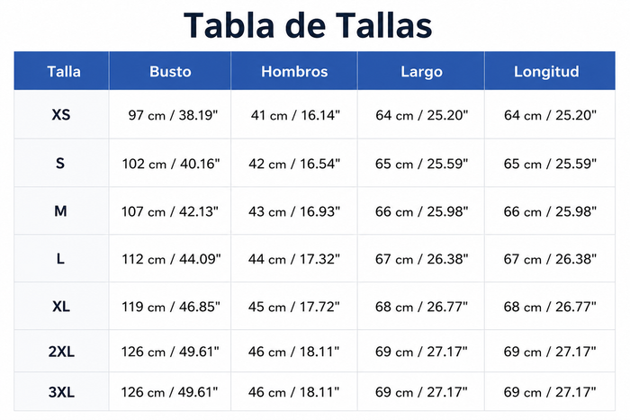 Guía de tallas