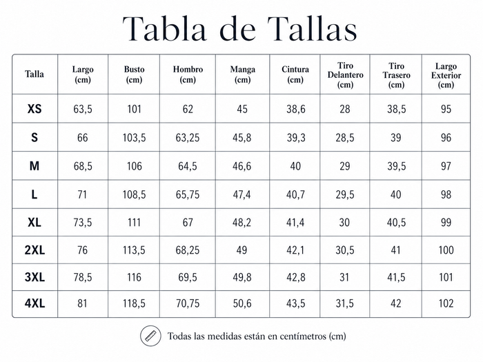 Guía de tallas