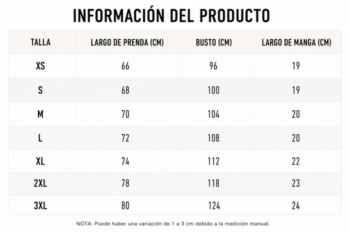 Guía de tallas