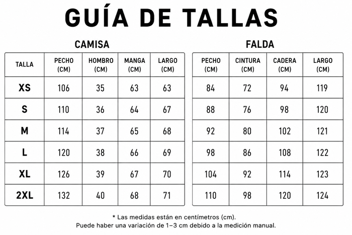 Guía de tallas