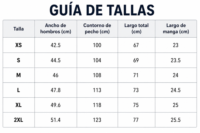 Guía de tallas
