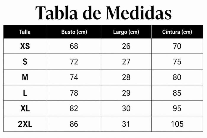 Guía de tallas