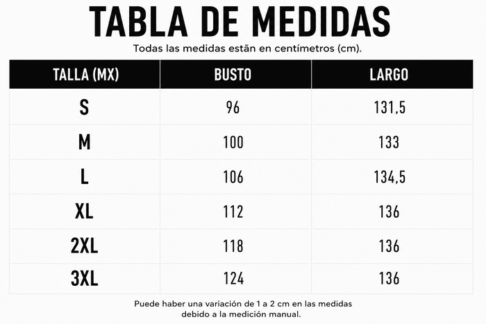 Guía de tallas