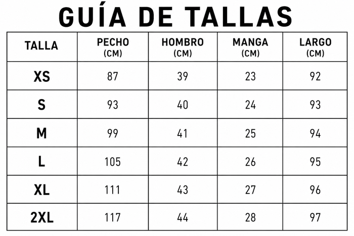 Guía de tallas