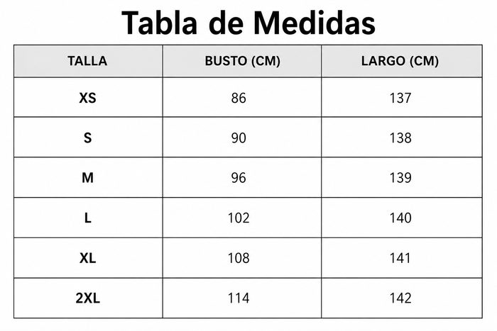 Guía de tallas