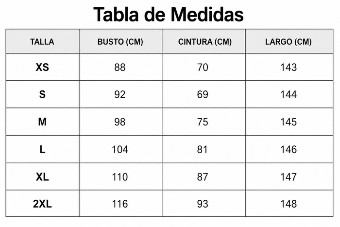 Guía de tallas