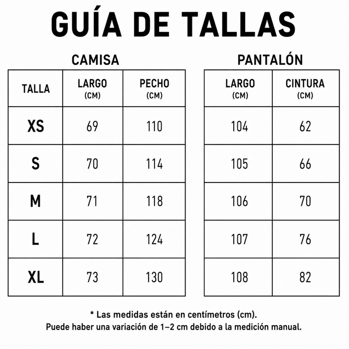 Guía de tallas