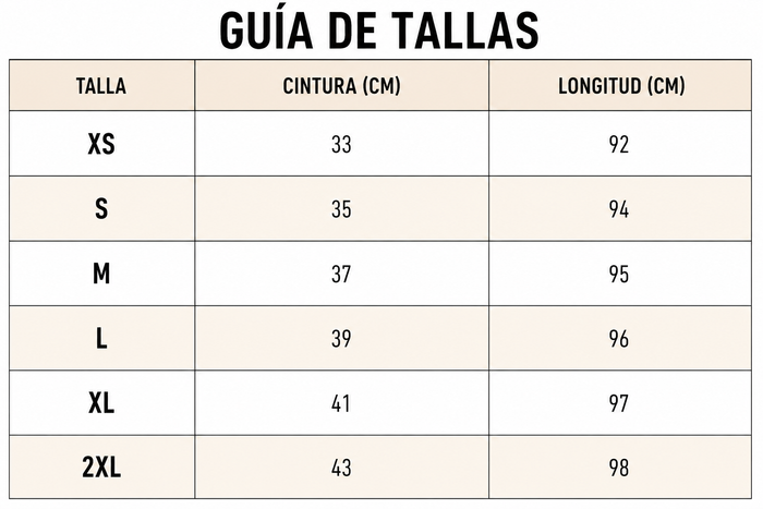 Guía de tallas