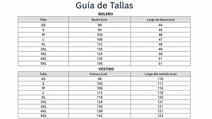 Guía de tallas