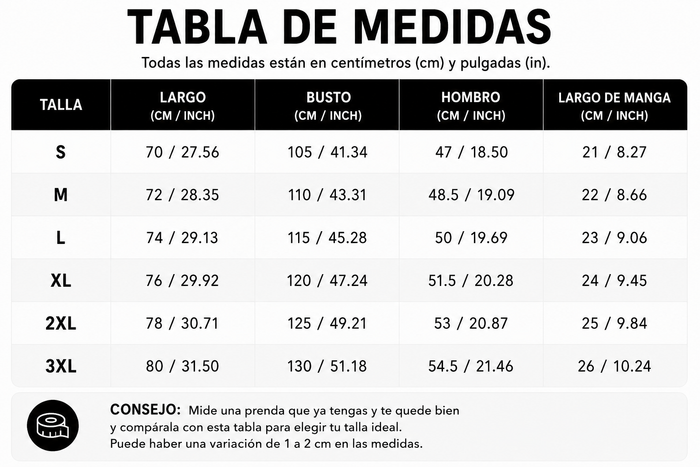 Guía de tallas