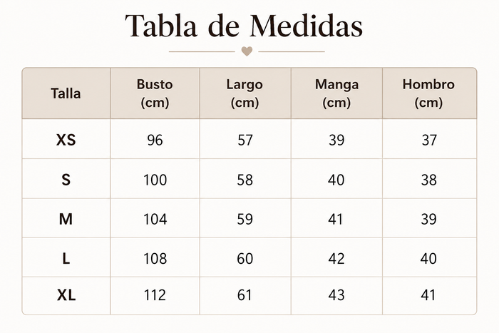 Guía de tallas