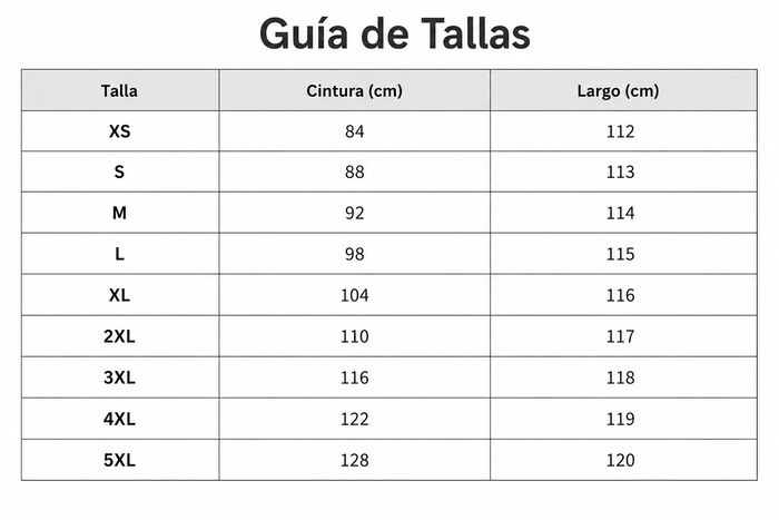 Guía de tallas