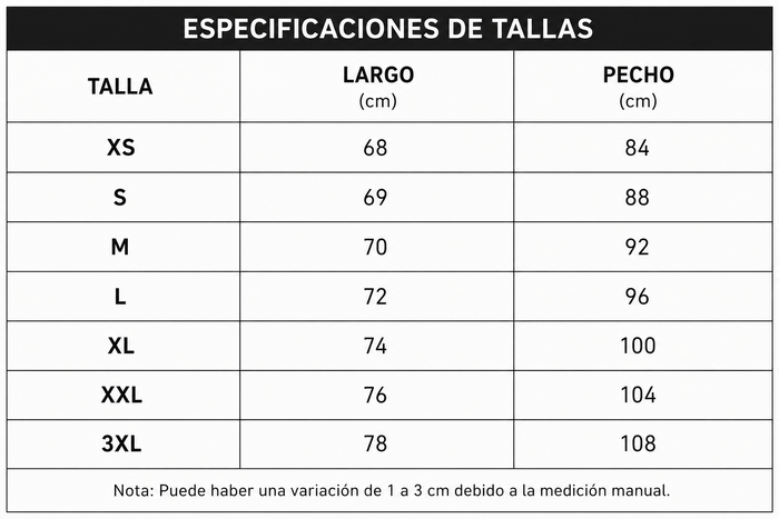 Guía de tallas