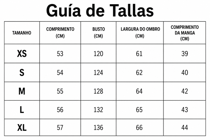 Guía de tallas