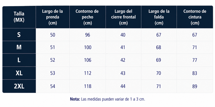 Guía de tallas