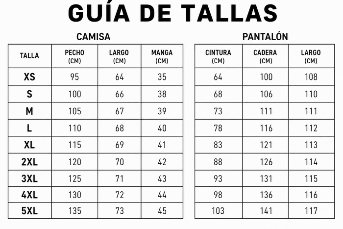 Guía de tallas