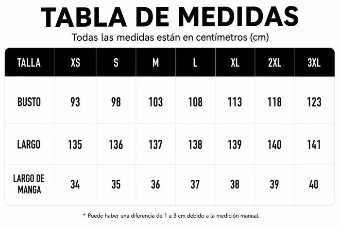 Guía de tallas