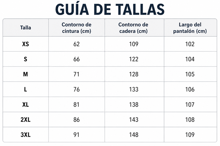 Guía de tallas