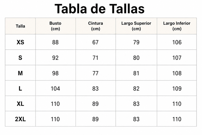 Guía de tallas