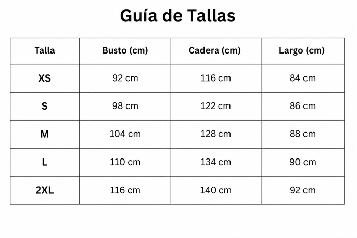 Guía de tallas