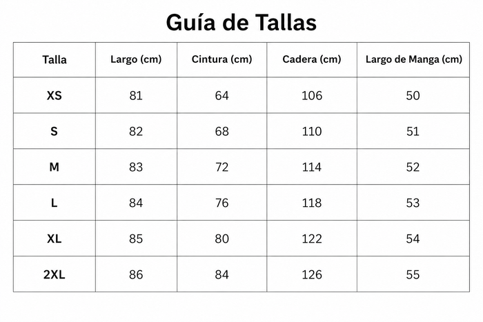 Guía de tallas