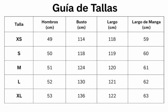 Guía de tallas