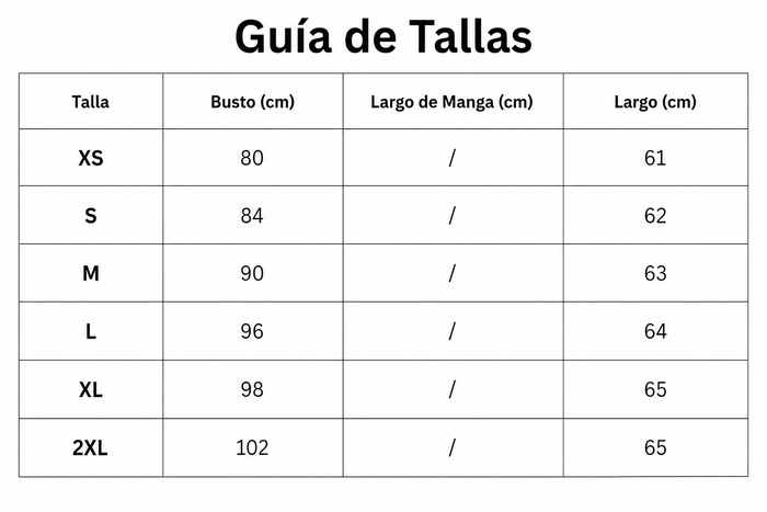 Guía de tallas