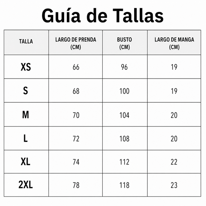 Guía de tallas