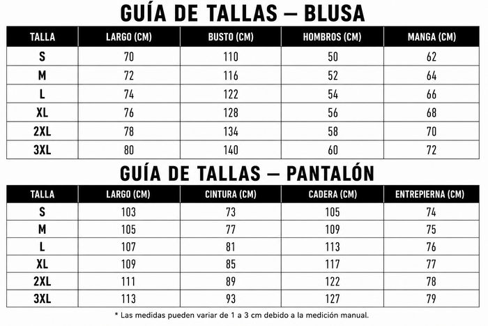 Guía de tallas