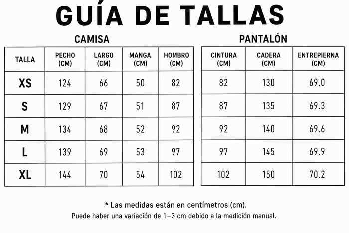 Guía de tallas