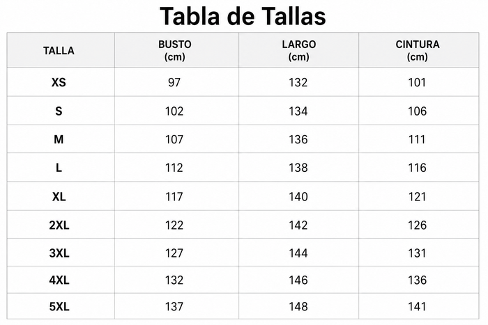 Guía de tallas