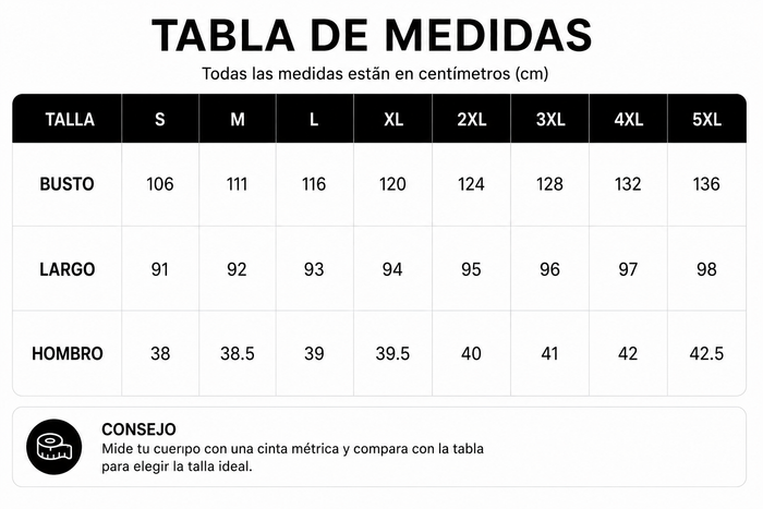 Guía de tallas